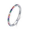 79547bd179217d49 Modian 12 Style Authentic 925 Sterling Silver Rainbow Colorful Fashion Stackable Finger Ring For Women Grils Statement Jewelry