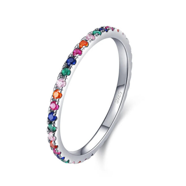 79547bd179217d49 Modian 12 Style Authentic 925 Sterling Silver Rainbow Colorful Fashion Stackable Finger Ring For Women Grils Statement Jewelry