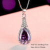 795b7ce18949a36e Buyee Sterling Sier Pendant Natural Amethyst Stone Necklace for Woman Girl Wedding Fine Jewelry Chain
