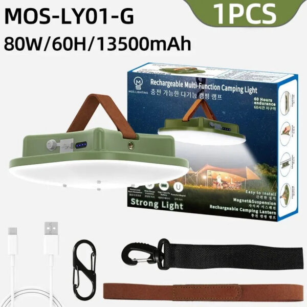 Rechargeable Camping Light Outdoor Tent Light Magnetic Suction Emergency Car Maintenance Work LED Lantern Flashlight USB Type-c