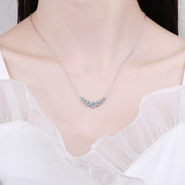 79711c442e559d57 Full Moissanite Diamond Necklace for Women Sterling Sliver with Plated White Gold Neck Pendent Wedding Fine Jewely