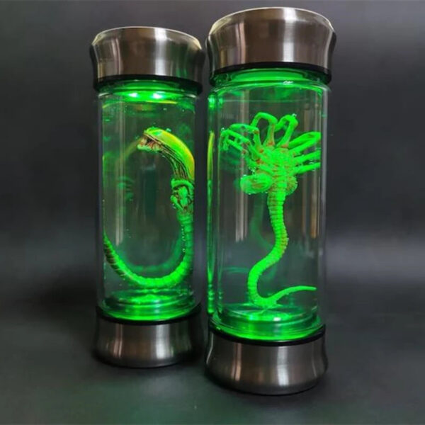 797cbc878a016c81 Alien Glow Jar Xenomorph Specimen Facehugger Embryo Glass Jar Movie Prop Replica Home Decor Desktop Crafts Sculpture Decoration