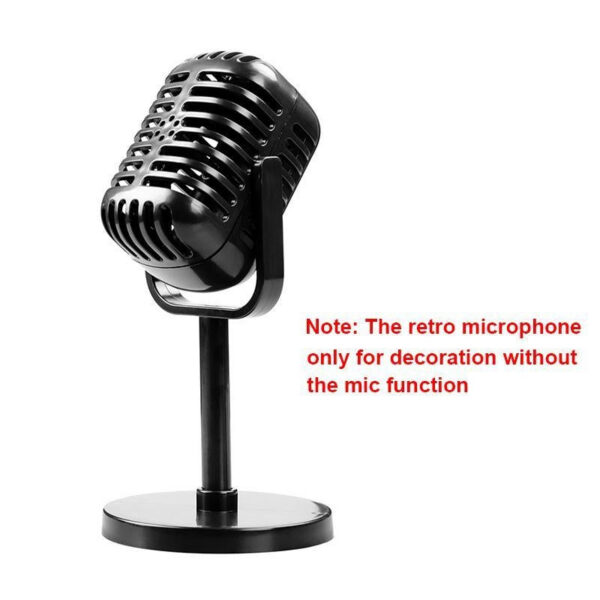 797e90bff199c559 Simulation Props Mic Plastic Retro Dynamic Vocal Microphone Vintage Style Universal Stand Ornament For Live Performance Karaoke