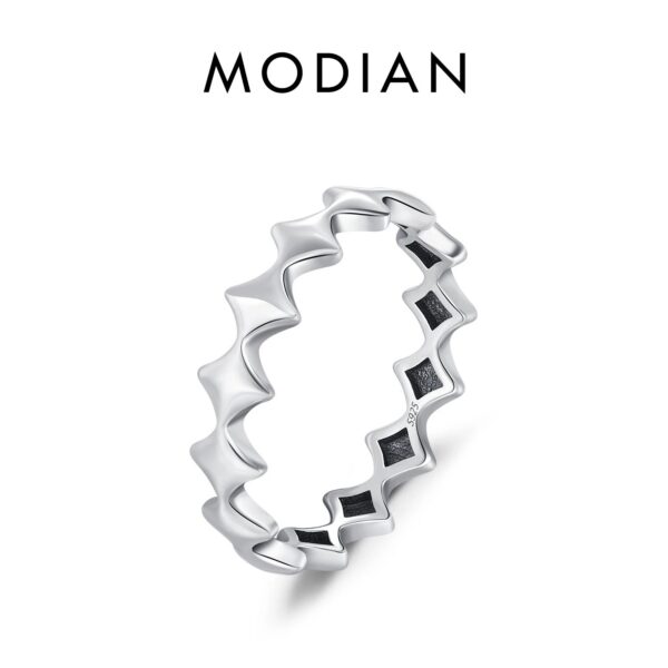 79805f3f8aa4887f MODIAN 925 Sterling Silver Daily Retro Lock Eternity Bands Rings Vintage Stackable Party Fine Jewelry For Women Accessories
