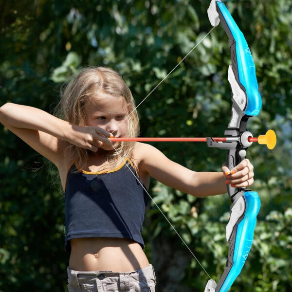 7980d3b2c6102e47 Bow and Arrow Set, LED Light Up Archery Toys Set for Kids Ages 4-8 8-12, with 10 Suction Cup Arrows, Target & Quiver, Boys