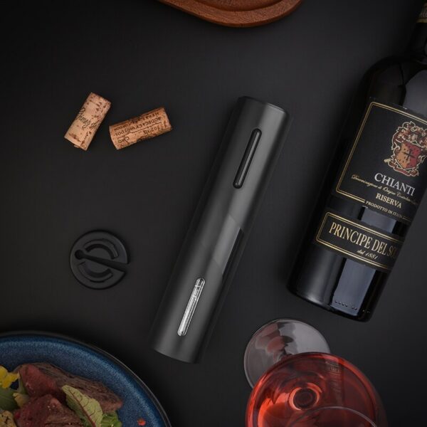 1pc Black Electric Automatic Corkscrew Creative Wine Bottle Opener with USB Charging Suit for Home