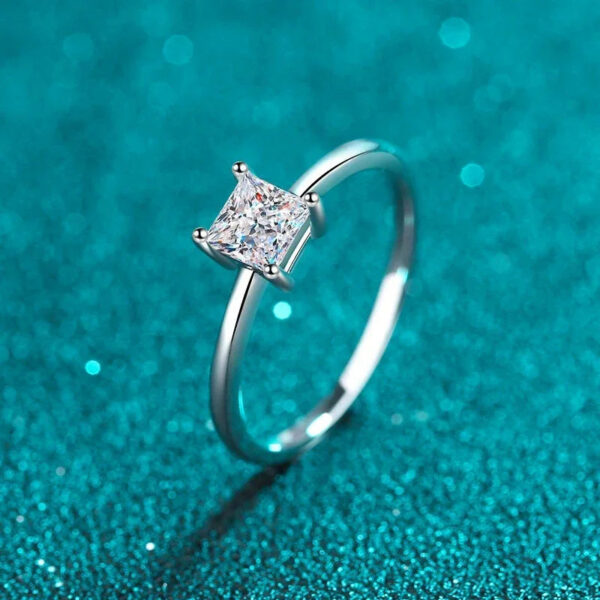 79884bd35a923151 NeeTim 0.6 Carat Princess Moissanite Engagement Ring Women Proposal Bridal Rings Sterg Sier Wedding Band with Certificate