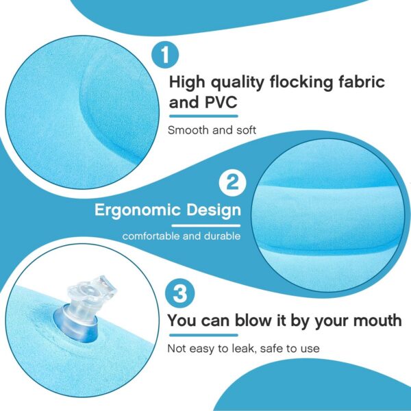 798b7482c18ac604 Maitys 5 Pieces Inflatable Travel Pillow Portable Compact Air Pillow Flocked Fabric Backpacking for Camping Hiking Home Office Sleeping Neck Head Lumbar Support(13.39 x 8.66 Inches,Gray)