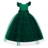 79913cce91dda16b Women's Long Bow Tie Princess Piano Recital Dress Puffy Wedding Gown