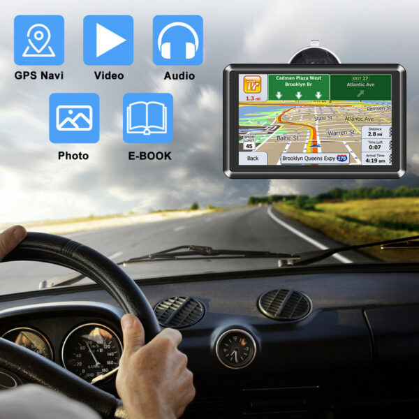 799219c46df5d1e1 5 Inch Car Truck Navigation FM Transmitter GPS Navigator 256MB+8G Free Update Europe Australia North America Map USB TF