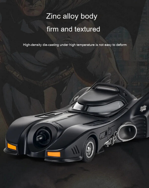 1:24 1989 Batmobile Die-cast Car with Batman Figure, Toys for Kids and Adults , Black
