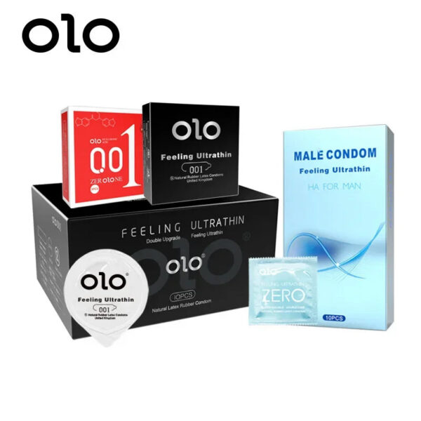 OLO Ultra Thin Condom 0.01 Feeling Penis Sleeve Hyaluronic Acids Rubber Latex Ejaculation Delay Dotted Condoms Intimate Sex Toy