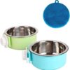 79b30e1c62b7a91e Crate Dog Cat Bowls, Removable Stainless Steel Hanging Pet Cage Bowls for Kennel, Water Food Feeder Bowls Cage Coop Cup for Cats, Dogs, Rabbits and Small Animals (Small, Pink)