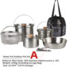 NOBANA Newest Outdoor Stainless Steel Pot Set Camping Family Pot Set 5L Portable Picnic Soup Pot Frying Steaming Household Pot