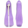 Long Straight Cosplay Wig Purple Black Red Pink Blue Dark Brown 100 Cm Synthetic Hair Wigs