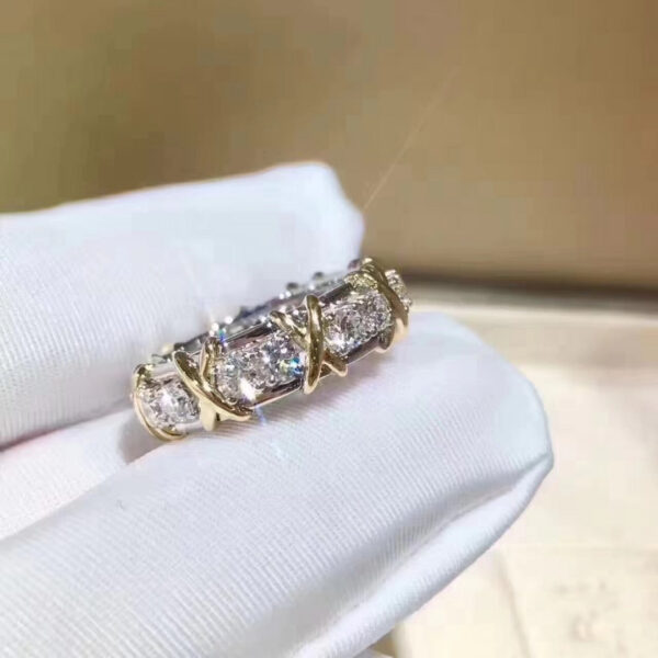 Cross 10K Gold 4mm Lab Diamond Ring sterling sier Engagement Wedding band Rings for Women men Party Dropshipping Jewelry