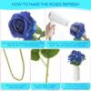 79f1f8b6c0bafbe1 50 Pcs Artificial Rose Flower Realistic Silk Roses with Stem Bouquet of Flowers Plastic Flowers Real Looking Fake Roses for Home Wedding Centerpieces Party Decorations (Blue)