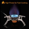 Portable Camping Gas Stove with 1LB Propane Tank Adapter, Foldable Camp Stove Backpacking Stove with Piezo Ignition for Outdoor Hiking Cooking Burner