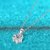Smyoue D Color 1 2 3 Carat Moissanite Necklace For Women Six Prong Simulated Diamond Pendant Sterling Sier Wedding Jewelry