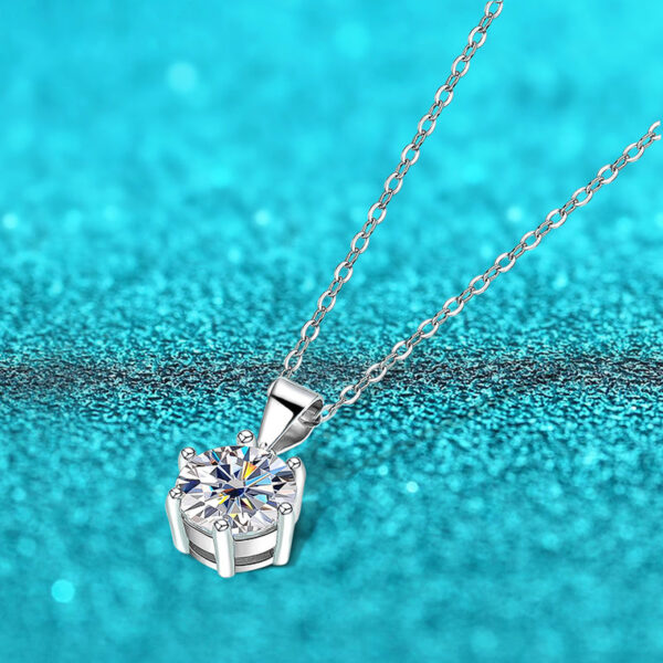 Smyoue D Color 1 2 3 Carat Moissanite Necklace For Women Six Prong Simulated Diamond Pendant Sterling Sier Wedding Jewelry