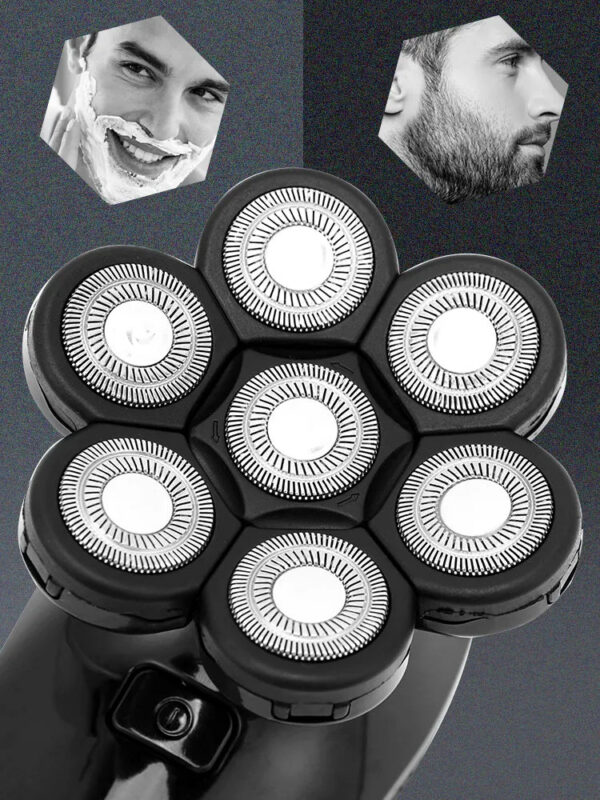 7a12844bb5842951 Electric Shavers 5 In 1 7D Men's Rechargeable Bald Head Shaver 7 Floating Heads Beard Nose Ear Hair Trimmer Razor Clipper Brush 221025