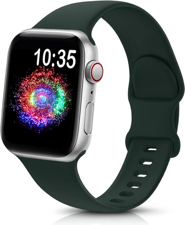 7a2c6017aac14de6 TreasureMax Sport Band Compatible with Apple Watch Bands 38mm 40mm 41mm 42mm 44mm 45mm 49mm,Soft Silicone Strap Compatible for Apple Watch Series 9 Ultra 8 7 6 5 4 3 2 1 SE Men Women Grey 38/40/41MM