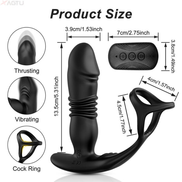 7a2c93f8dccfce6f Male Thrusting Prostate Massager Bluetooth Vibrator Men Gay Anal Telescc Vibrating Butt Plug Sex Toy for Couples