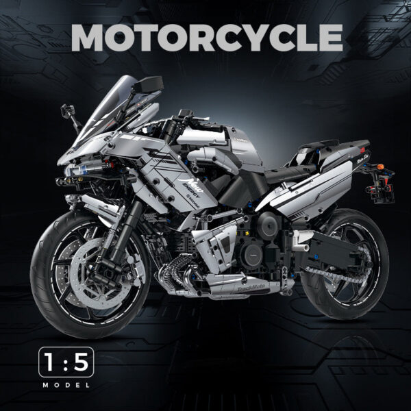 7a40f27fdc3139ef New 1:5 Building Blocks Motorbike Road Racing Vehicle MOC Bricks Toys Christmas Gifts for Kids Boys Children Adult 2156pcs