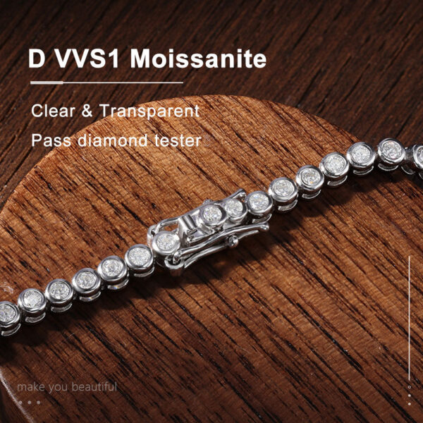 7a4155f32564480c KNOBSPIN 2mm 3mm Round Moissanite Tennis Necklace D Color Lab Diamond with GRA Pure Sier Wedding Necklaces for Women Man