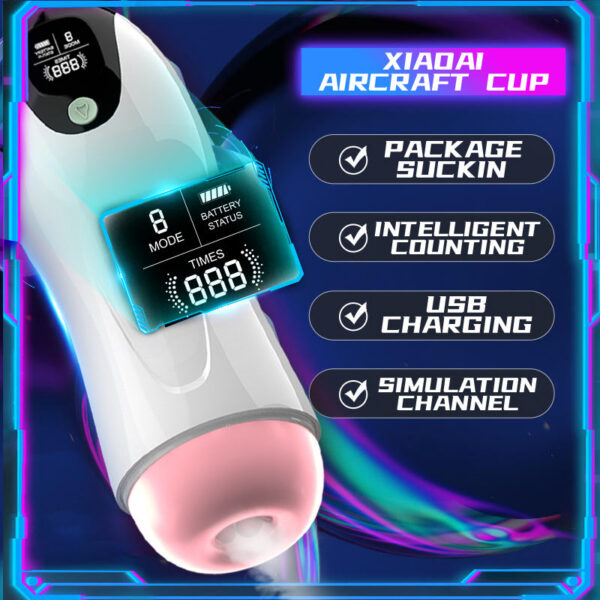 Adult Products Men's Automatic Airplane Cup Sucking Telescc Intelligent Sound Heating Simulation Channel Sex Masturbation