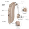 1Set Mini Digital Elderly Portable Sound Amplifier Rechargeable BTE Adjustable Hearing Aid for Seniors