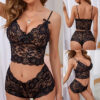7a52beaac2da26d9 Sexy Women Lingerie Lace Hollow Bra Set Deep V Solid Color Underwear Female Sheer Suspenders Intimates Bras For Ladies
