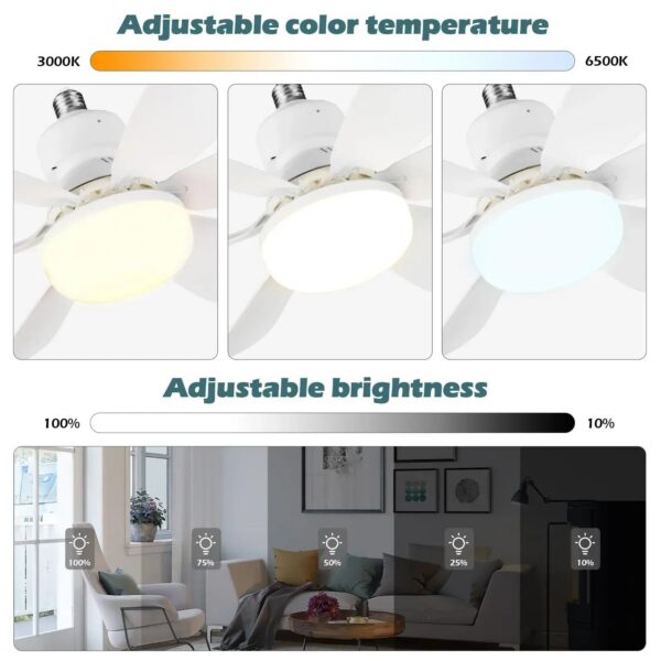 7a564385a28dcf8d LED 40W ceiling fan light E27 with remote control for dimming, suitable for living room, study, household use, 85-265V