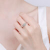 Smyoue D Color 1-3 Carat Solitaire Moissanite Engagement for Women Sparkling Lab Grown Diamond Band Ring Sier Jewelry