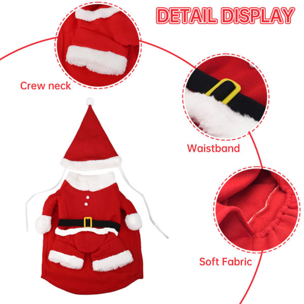 Pet Funny Xmas Clothing Warm Fleece Coat Puppy Dog Fashion Christmas Clothes Santa Claus Standing Costume New
