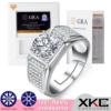7a643aa38ff815e4 Business temperament GRA ring two caramosanshi heart eight arrow cutting fashion domineering star diamond man jewel