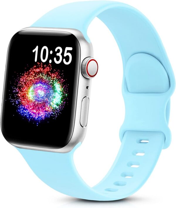 7a6bbf8d888efcdd TreasureMax Sport Band Compatible with Apple Watch Bands 38mm 40mm 41mm 42mm 44mm 45mm 49mm,Soft Silicone Strap Compatible for Apple Watch Series 9 Ultra 8 7 6 5 4 3 2 1 SE Men Women Grey 38/40/41MM