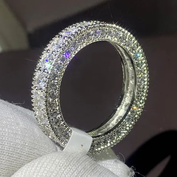 7a73d777ee121784 2020 Sparkling Jewelry Sterling Sier White Topaz CZ Diamond Gemstones Promise Women Wedding Engagement Band Ring For Lover Gift
