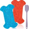 Lick Mat for Small Dogs and Cats 2 Pack, Dog Peanut Butter Lick Pads with Suction Cups for Slow Feeder, Anxiety Relief (Blue & Red)