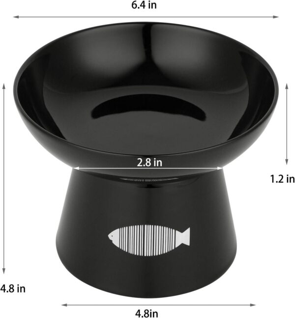 7a863c699bc0b1d7 Yangbaga Cat Raised Food/Water Bowl for Elder Big Cats, Non-Skid 4.8x6.4in Premium Ceramic Cat Bowls with Stand, Sturdy and Anti-Fall… (White)
