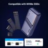 7a8b2b9f71832227 UGREEN 40Gbps NVMe SSD Enclosure M.2 to USB4.0 SSD Case Compatible with M.2 NVME PCIe Built-in Cooling Vest Aluminum Case