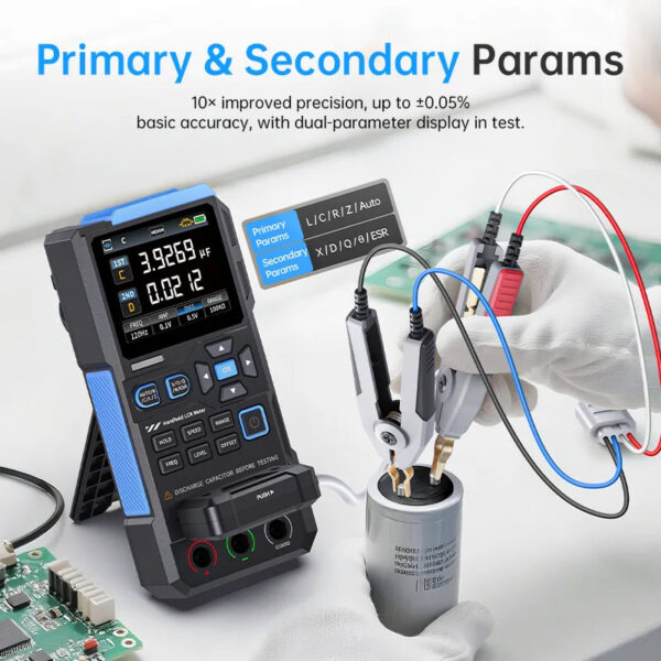 FNIRSI LC1020E High Precision Digital Bridge LCR ESR Tester Resistance Capacitance Inductance Electronic Component Measurement