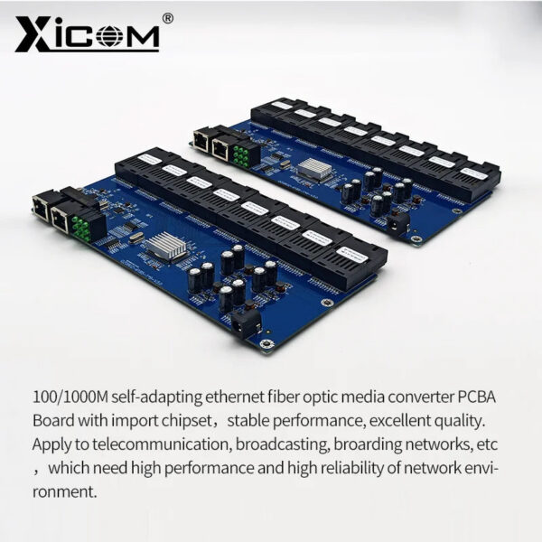 Gigabit Ethernet Fiber Switch Media Converter 8 Fiber Port 2 RJ45 Fiber Port Optical Transceiver 20KM SC Single Mode 100/1000M