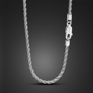 7ab2470516e69dd1 Men 100% Sterling Sier 3mm Twist Rope Necklace Women Diamond Cut Clasp Box Chain 16-30 inch Chocker Jewelry Boy Gifts