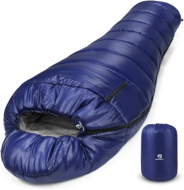 7ab5e87fbd6f0070 Bessport Mummy Sleeping Bag | 15-45 ℉ Extreme 3-4 Season Sleeping Bag for Adults Cold Weather– Warm and Washable, for Hiking Traveling & Outdoor Activities