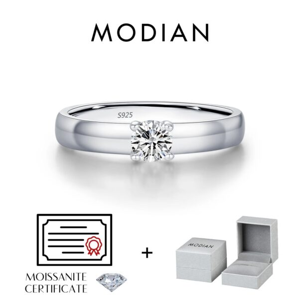 7ab8c9b9903cd132 MODIAN D Color Round Moissanite Rings 925 Sterling Silver Fashion Simple Ring For Women Wedding Statement Jewelry Gifts