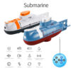 Mini RC Submarine 0.1m/s Speed Remote Control Boat Waterproof Diving Toy Simulation Model for Kids Christmas New Year Gift