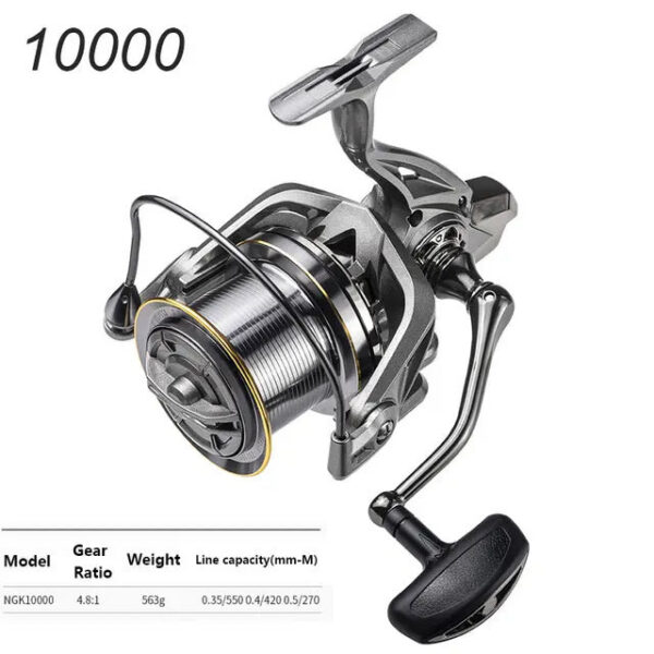 NHUE Big Spinning 8000 9000 10000 12000 14000 Drag 20KG Powerful Reel Saltwater Fresh Water Fishing Pesca