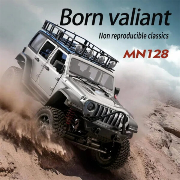 RC Crawler 4x4 Car MN128  2.4G Climbing Buggy Professional with LED Light Full Scale Remote Control Cars Toys for Boys Gift
