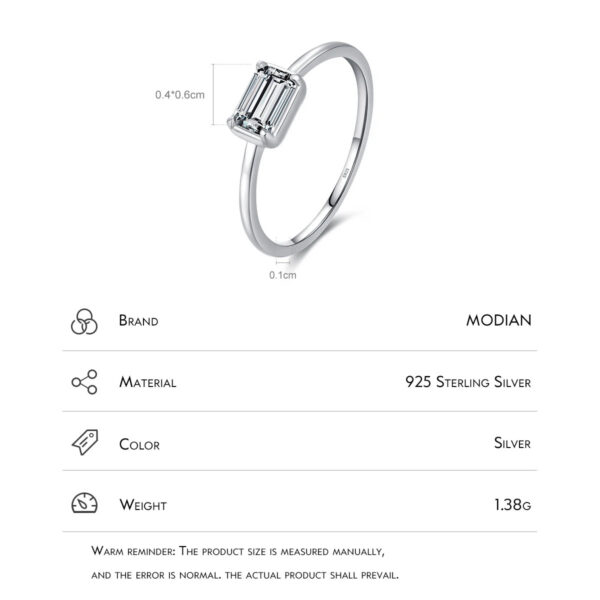 7ad2f85975950c29 MODIAN 925 Sterling Silver Emerald Cut Rectangle CZ Ring Exquisite Simple Anniversary Gifts For Women Fine Wedding Jewelry